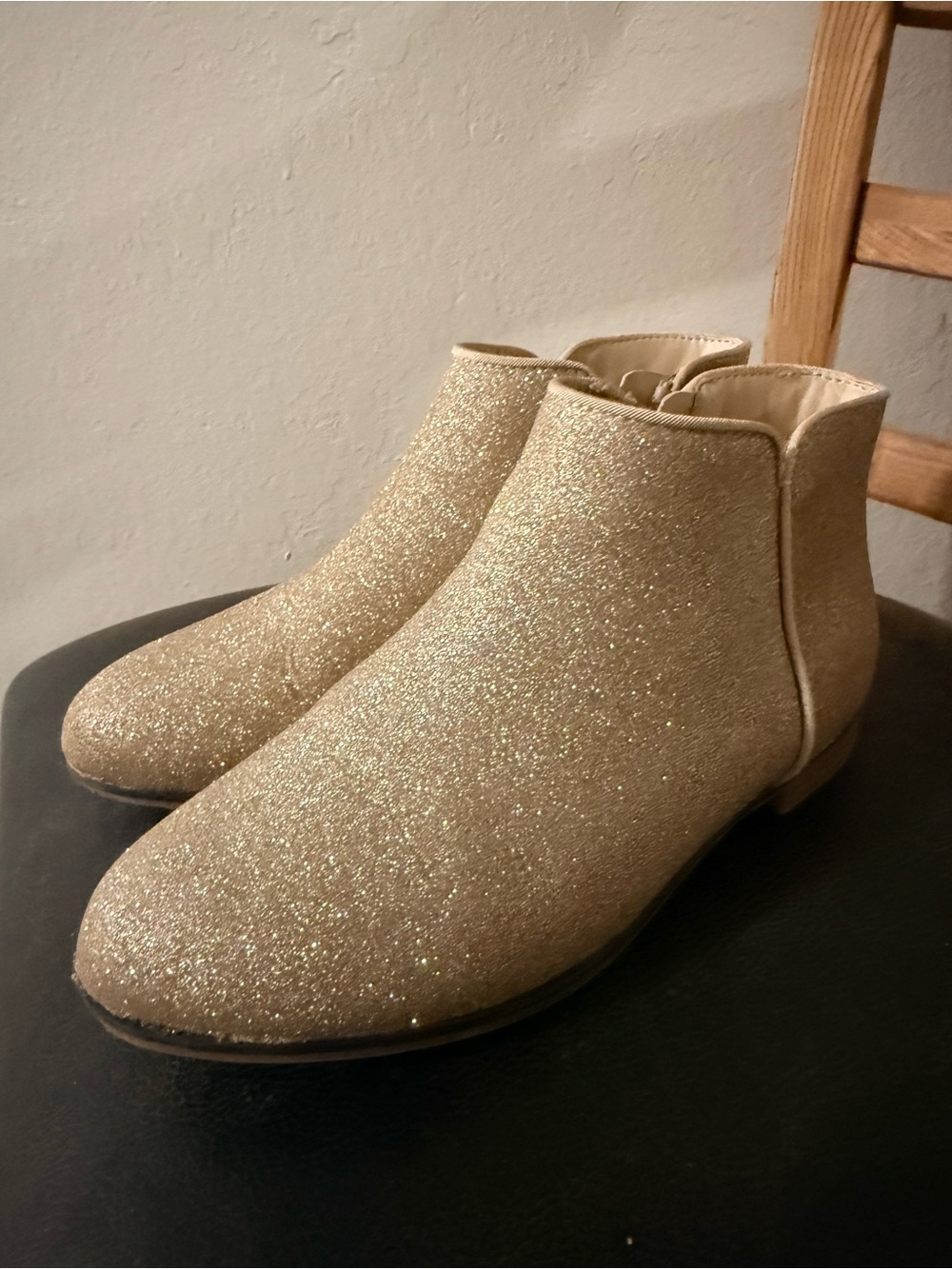 Cat & Jack Girls' Glitter Ankle Booties - Gold